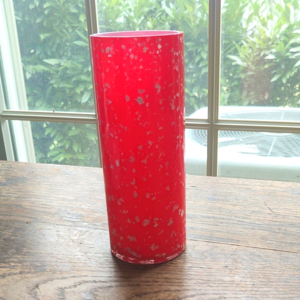 Mikasa Red Art Glass Vase – Handcrafted Modern Statement Piece